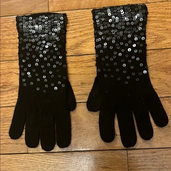 Black Sequin Gloves - Picture 1 of 1